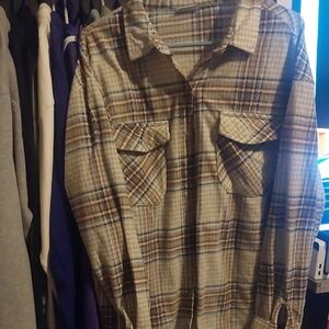 Plaid Shirt - Brown and Tan
